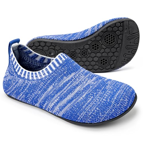 Sosenfer Kinder Hausschuhe Jungen mädchen Anti-Rutsch Sohle Kleinkinder Schuhe Baby Slipper Unisex-BLAN-35 von Sosenfer