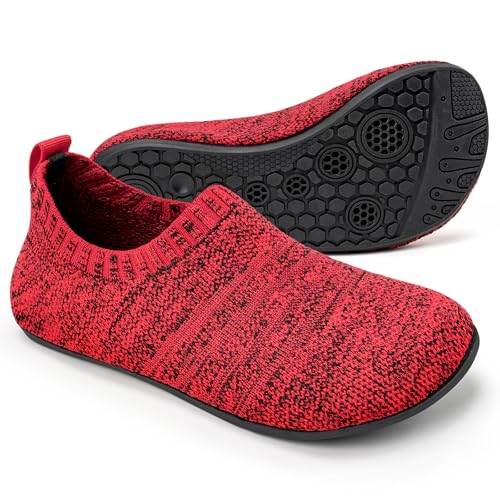 Sosenfer Kinder Hausschuhe Jungen mädchen Anti-Rutsch Sohle Kleinkinder Schuhe Baby Slipper Unisex-Rot30 von Sosenfer
