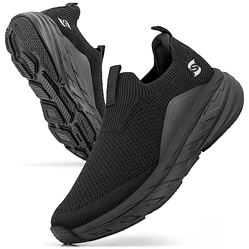 Sosenfer Schuhe Herren Laufschuhe Slip On Sneaker Leichte Atmungsaktiv Sportschuhe Bequem Turnschuhe für Outdoor Fitness Straßenlaufschuhe Walkingschuhe-HEISE-39 von Sosenfer