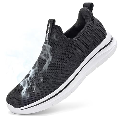 Sosenfer Schuhe Herren Slip On Sneaker Fitness Turnschuhe Atmungsaktiv Ohne Schnürsenkel Walkingschuhe Hand-Free Freizeit Schlupfschuhe für Gym-HEISE-45 von Sosenfer