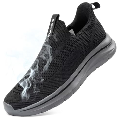 Sosenfer Schuhe Herren Slip On Sneaker Fitness Turnschuhe Atmungsaktiv Ohne Schnürsenkel Walkingschuhe Hand-Free Freizeit Schlupfschuhe für Gym-HUIDIHEI-40 von Sosenfer