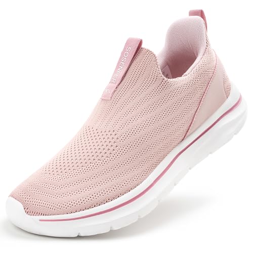 Sosenfer Slip On Sneaker Damen Hands Free Atmungsaktiv Turnschuhe Leicht Mesh Sportschuhe Walkingschuhe Bequme Schlupfschuhe für Gym Fitness FENSE-37 von Sosenfer