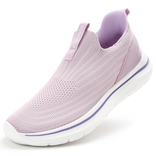 Sosenfer Slip On Sneaker Damen Hands Free Atmungsaktiv Turnschuhe Leicht Mesh Sportschuhe Walkingschuhe Bequme Schlupfschuhe für Gym Fitness ZISE-38 von Sosenfer