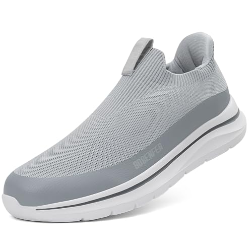 Sosenfer Slip On Sneaker Herren Ohne Schnürsenkel Schuhe Sportschuhe Turnschuhe Laufschuhe Leichte Atmungsaktiv rutschfeste Schuhe-QIANHUI-46 von Sosenfer