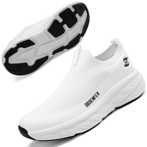 Sosenfer Slip on Herren Schuhe Sportschuhe Laufschuhe Outdoor Freizeitschuhe Mesh Turnschuhe Leichtgewichts Atmungsaktiv rutschfeste Gym Joggingschuhe-BAISE-40 Sosenfer Slip on Herren Schuhe Sportschuhe Laufschuhe Outdoor Freizeitschuhe Mesh Turnschuhe Leichtgewichts Atmungsaktiv rutschfeste Gym Joggingschuhe-BAISE-40 von Sosenfer