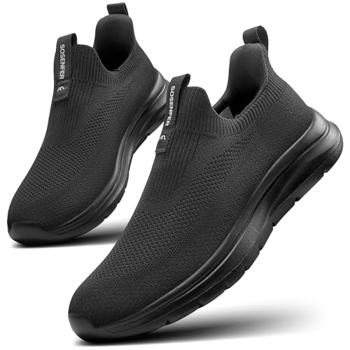 Sosenfer Slip on Sneaker Herren Atmungsaktive Schuhe ohne Schnürsenkel Turnschuhe Bequem Casual Sportschuhe Leicht Gym Walkingschuhe für Herren-HEISE-HEIDI-40 von Sosenfer