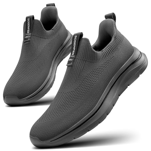 Sosenfer Slip on Sneaker Herren Atmungsaktive Schuhe ohne Schnürsenkel Turnschuhe Bequem Casual Sportschuhe Leicht Gym Walkingschuhe für Herren-SHENHUI-HEIDI-45 von Sosenfer