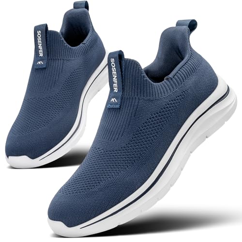 Sosenfer Slip on Sneaker Herren Atmungsaktive Schuhe ohne Schnürsenkel Turnschuhe Bequem Casual Sportschuhe Leicht Gym Walkingschuhe für Herren-SHLAN-40 von Sosenfer