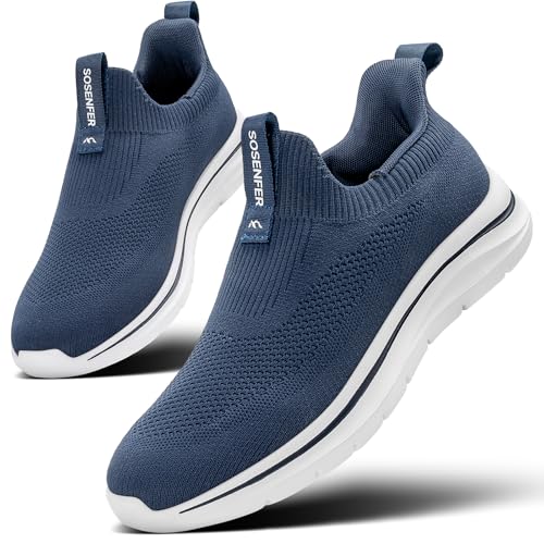 Sosenfer Slip on Sneaker Herren Atmungsaktive Schuhe ohne Schnürsenkel Turnschuhe Bequem Casual Sportschuhe Leicht Gym Walkingschuhe für Herren-SHLAN-41 von Sosenfer