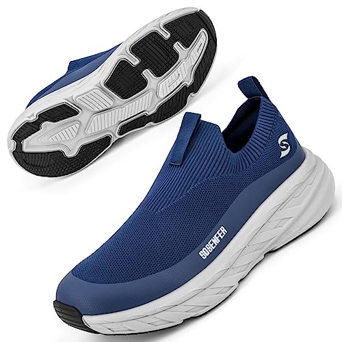 Sosenfer Slip on Sneaker Herren Sportschuhe ohne Schnürsenkel Turnschuhe Herren leicht und bequem Laufschuhe Outdoor Freizeitschuhe rutschfeste Gym Joggingschuhe-SHLAN-39 von Sosenfer