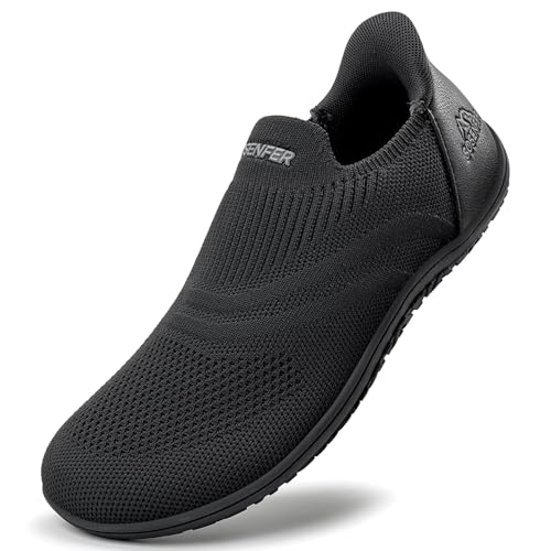Sosenfer Unisex Breite Barfuss Schuhe Damen Herren Barfußschuhe Outdoor Hausschuhe Slip on Sneaker Traillaufschuhe-HEISE-43 von Sosenfer