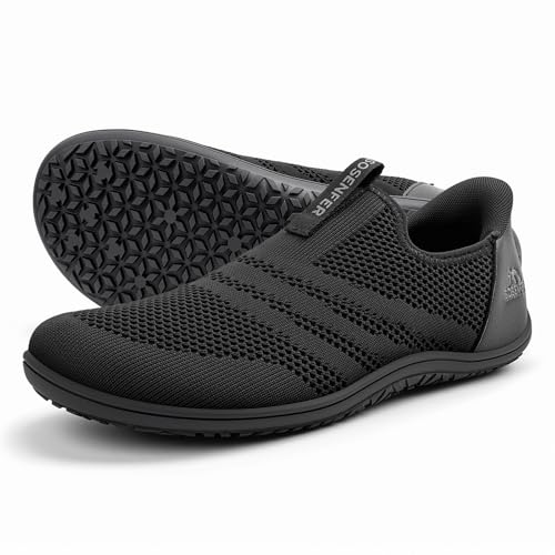 Sosenfer Unisex Weit Barfußschuhe Minimalistische Barfuss Schuhe Herren Damen Outdoor Hausschuhe Slip on Sneaker-44-de von Sosenfer