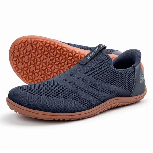 Sosenfer Unisex Weit Barfußschuhe Minimalistische Barfuss Schuhe Herren Damen Outdoor Hausschuhe Slip on Sneaker-46-de von Sosenfer