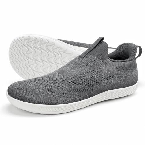 Sosenfer Unisex Weit Barfußschuhe Minimalistische Barfuss Schuhe Herren Damen Outdoor Traillaufschuhe Slip on Sneaker-HEIHUI-BAIDI-42 von Sosenfer