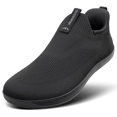 Sosenfer Unisex Weit Barfußschuhe Minimalistische Barfuss Schuhe Herren Damen Outdoor Traillaufschuhe Slip on Sneaker-HEISE-38 von Sosenfer