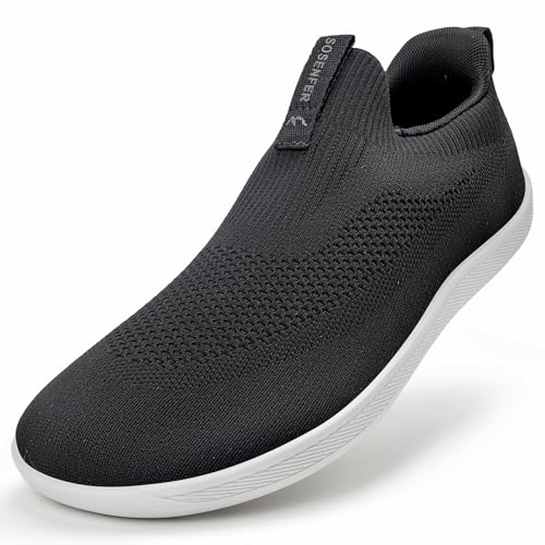 Sosenfer Unisex Weit Barfußschuhe Minimalistische Barfuss Schuhe Herren Damen Outdoor Traillaufschuhe Slip on Sneaker-HEISE-BAIDI-40 von Sosenfer