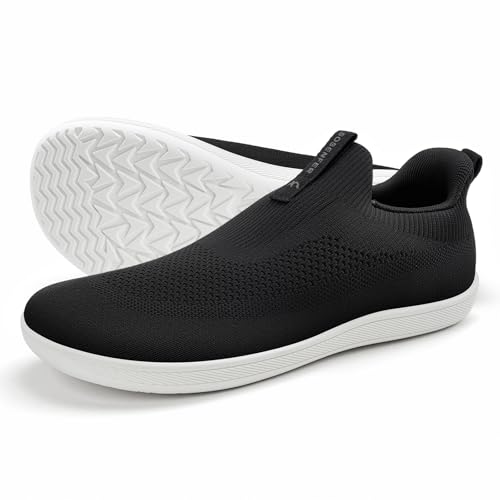 Sosenfer Unisex Weit Barfußschuhe Minimalistische Barfuss Schuhe Herren Damen Outdoor Traillaufschuhe Slip on Sneaker-HEISE-BAIDI-45 von Sosenfer