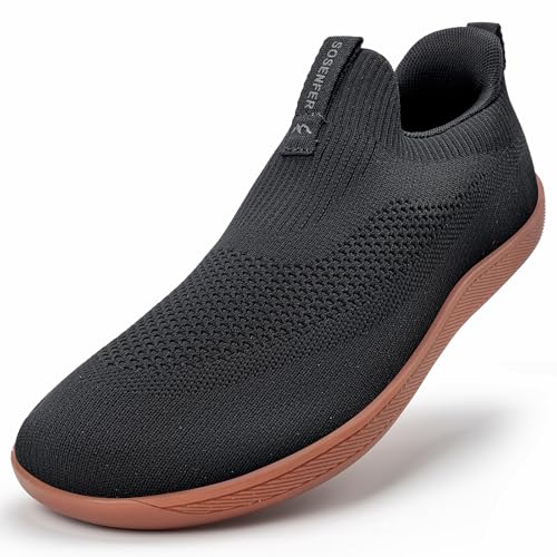 Sosenfer Unisex Weit Barfußschuhe Minimalistische Barfuss Schuhe Herren Damen Outdoor Traillaufschuhe Slip on Sneaker-HEISE-NIUJINDI-41 von Sosenfer