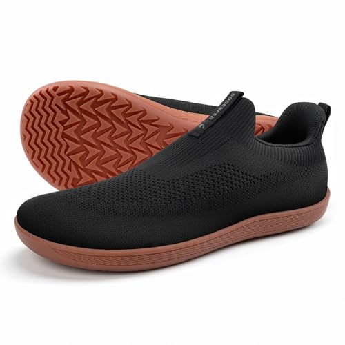 Sosenfer Unisex Weit Barfußschuhe Minimalistische Barfuss Schuhe Herren Damen Outdoor Traillaufschuhe Slip on Sneaker-HEISE-NIUJINDI-46 von Sosenfer