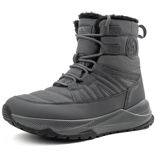 Sosenfer Winterstiefel Herren Winterschuhe Warm Gefüttert Schneestiefel Wasserdicht Wanderschuhe Rutschfest Outdoor Winter Boots-SHENHUI-44 von Sosenfer