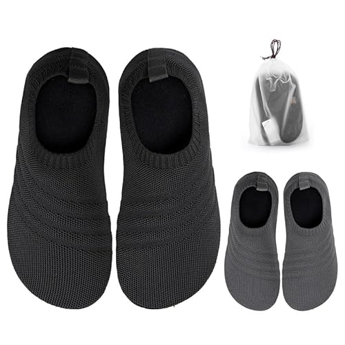 Sosenfer hausschuhe Damen Herren Leichte barfuß hüttenschuhe Unisex(2 Paar)-HEI-SHENHUI-41 von Sosenfer