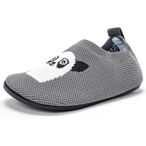 Sosenfer kinder Tier hausschuhe Warme mädchen junge rutschfeste barfussschuhe Panda Pantoffeln für kleinkinder cozy slipper unisex Dunkelblau-34 von Sosenfer