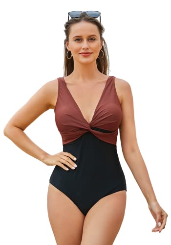 Sosila Badeanzug One Piece Damen Bikini Set Bademode Tankini mit Bügel, Push Up Effekt von Sosila