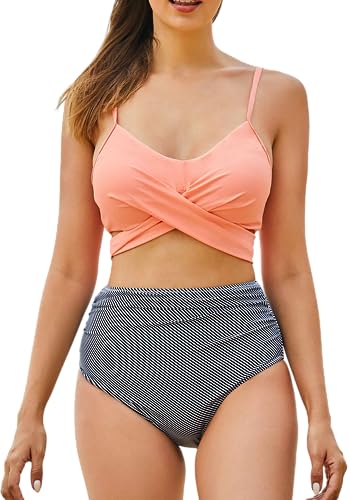 Sosila Damen Bikini Set Bademode Tankini ohne Bügel, Push Up Effekt von Sosila