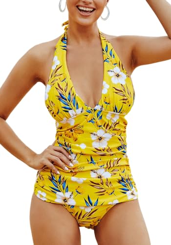 Sosila Tankini Damen Bikini Set Bademode Ohne Bügel, Push Up Effekt von Sosila