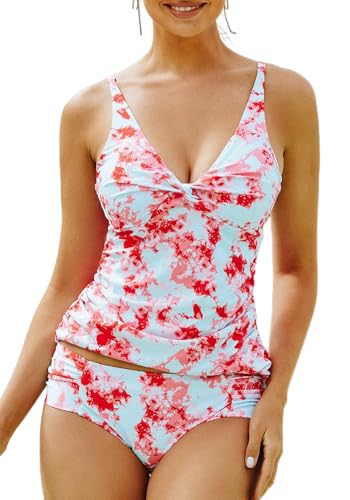 Sosila Tankini Damen Bikini Set Bademode Ohne Bügel, Push Up Effekt von Sosila