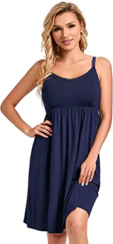 Sosolism Still Nachthemd Damen Sommer Ärmellos Umstandsnachthemd Nachthemd Spaghettiträger Nachthemd mit Stillfunktion Dunkelblau, X-Groß Sosolism Still Nachthemd Damen Sommer Ärmellos Umstandsnachthemd Nachthemd Spaghettiträger Nachthemd mit Stillfunktion Dunkelblau, X-Groß von Sosolism