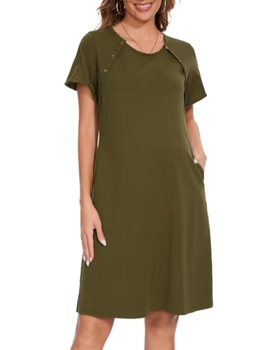 Sosolism Frauen 3 in 1 Krankenpflege Lieferung Labor Nachthemd Krankenhaus Kleid Materniy Sleepwear für das Stillen von Sosolism