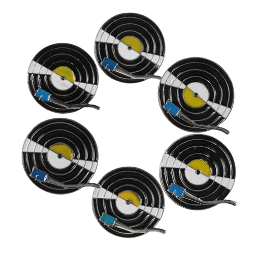 6 Stück Musik Anstecknadeln Anstecknadeln In Retro Schallplattenform Für Damen Und Herren – Altmodische Musik Plattenspieler Broschen Für Musikliebhaber von Sosoport