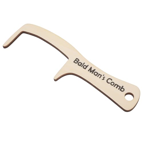 Bald Man Wooden Wide Tooth Comb Lustiger Styling für Männer Scherzartikel Kopfhautmassage Vielseitig Einsetzbar für Zuhause und Büro Design aus Holz Fördert die Durchblutung von Sosoport