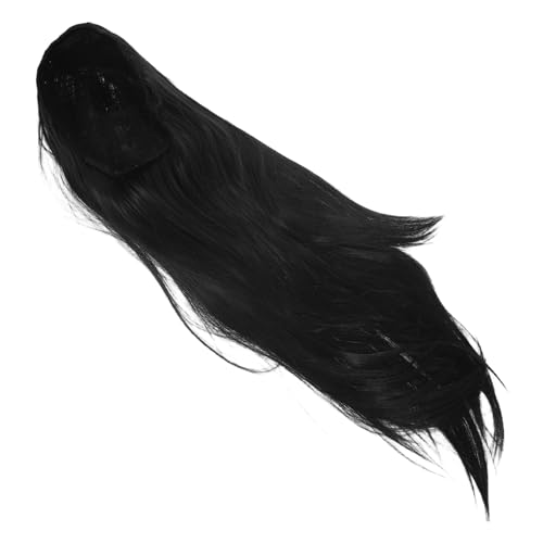 Sosoport Qing Männer Perücke Cosplay Lange Haarverlängerung Schwarze Haardekoration für Historische Nachstellungen von Sosoport