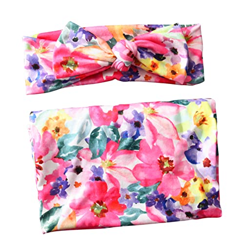 Sosoport 1 Haarband Wickelset Kleinkind Stirnbänder Mädchen Kinderhaarbindungen Stirnband Babys Kuscheldecke Wickelt Neugeborene Wickel Für Neugeborene Wickeldecke Rosy Polyester von Sosoport