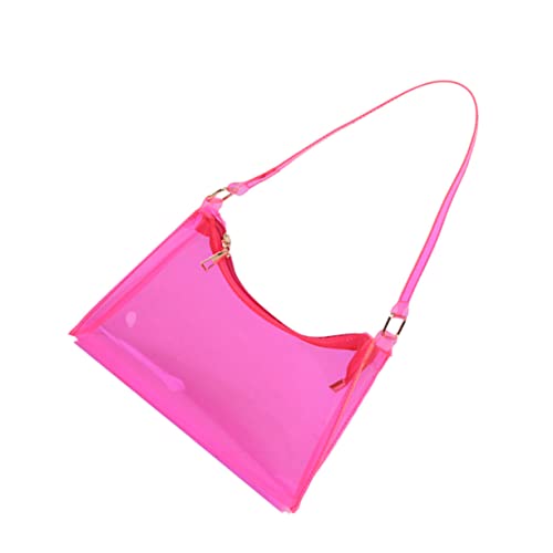 Sosoport 1 Transparente Achsel Tasche Kosmetiktasche für Damen extra große Handtasche Einkaufstasche Strandtasche weiße Handtaschen transparente Geldbörse tragbare Achseltasche Jahrgang von Sosoport