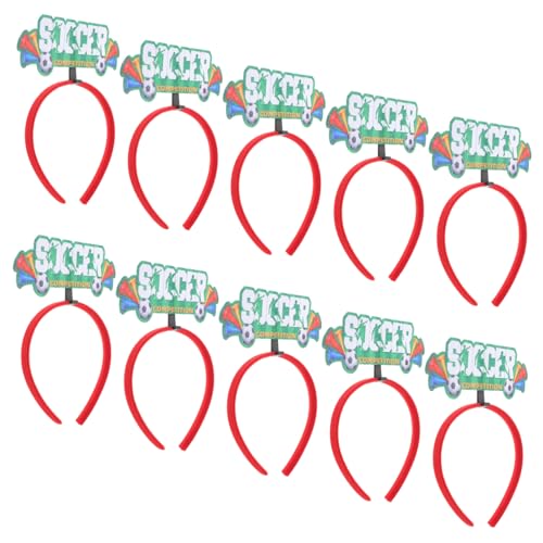 Sosoport 10 Stück Teiliges Fußball Haarband für Damen Rutschfeste Bunte Sport Haarreifen Atmungsaktiv und für Cheerleading Fan Events und Fußballspiele von Sosoport