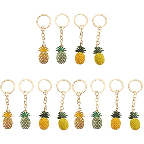 Sosoport 12 Stück glänzende Ananas-Schlüsselanhänger, Tasche, Schlüssel, hängende Anhänger, dekorativer Schlüsselanhänger, Sommer von Sosoport