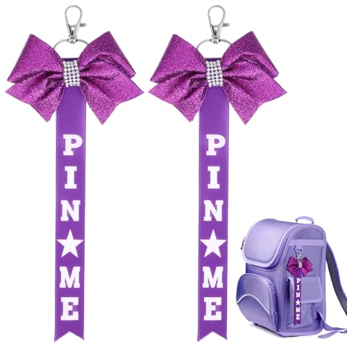 Sosoport 2 Stück Pin Me Ribbon Cheer Bow Schlüsselanhänger Dekorative Schleife Rucksack Charm Cheer Bag Dekore Pin Me Bow Cheerleader Zubehör von Sosoport