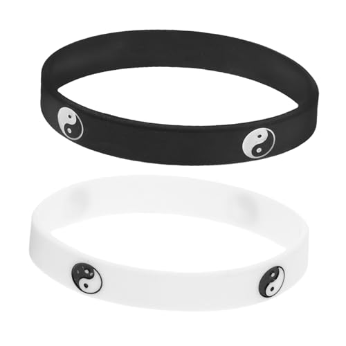 Sosoport 2stücke Pack Silikonarmbänder Gummiarmband Armbänder Chinesischer Stil Damen Herren Geschenkarmband von Sosoport