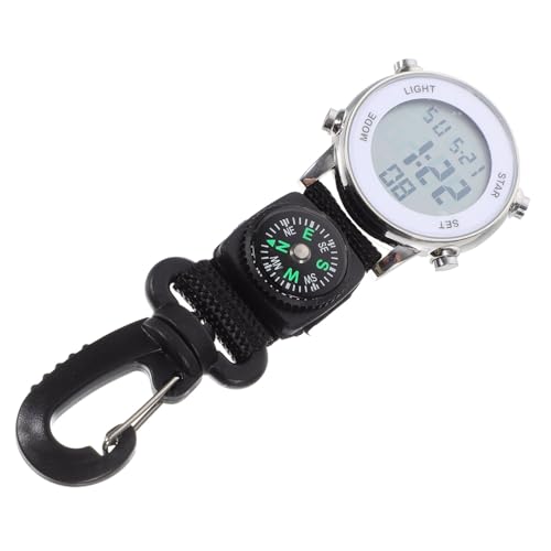Sosoport 2stücke Multifunktionale Elektronische Taschenuhr Mit Karabiner Tragbare Outdoor-Uhr Für Herren Präzise Zeitmessung Langlebiges Design Für Wanderungen Und Camping von Sosoport