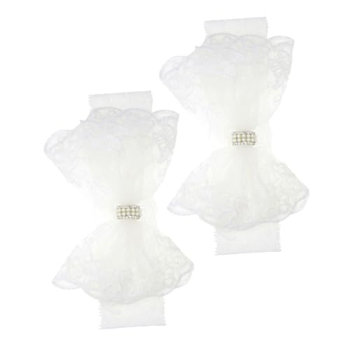 Sosoport 2stücke Spitzen Schleife Stirnbänder Kopfbedeckung Für Neugeborene Mädchen Mit Süßen Schleifen Und Weichen Materialien Leicht Zu Reinigen Stirnband Für Junge Mädchen Und Kleinkinde von Sosoport