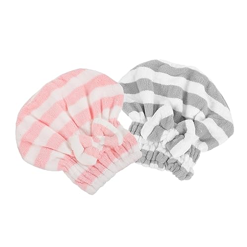 Sosoport 2stücke Trocknerturban Für Haare Haartrocknungshaut Turban Kappe Ultra Saugfähig Doppelter Mikrofaserstoff Schnell Trocknend Einfache Anwendung Für Damen Zum Abdecken Von Nassen Ha von Sosoport