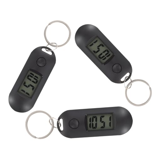 Sosoport 3stücke Digitale Taschenuhr Schlüsselanhänger Für Junge Mädchen Schüler Mit Led Anzeige Tragbar Für Gürtel Rucksack Prüfungen von Sosoport