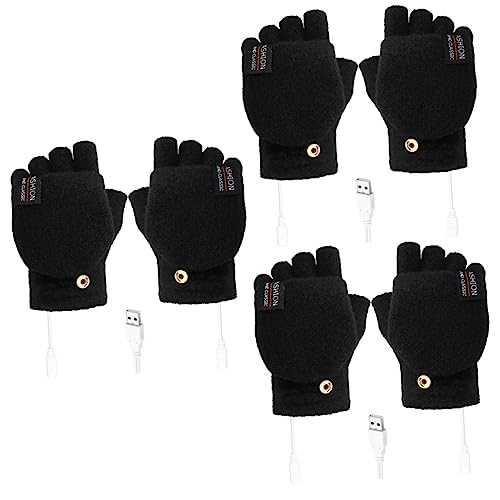 Sosoport 3paare Usb Beheizbare Handschuhe Für Winter Warme Handwärmer Umschaltbar Zwischen Finger Und Fäustling-design Für Laptops Skifahren Wandern Und Mehr von Sosoport