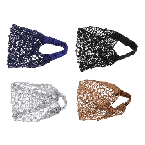 Sosoport 4 Stück Teiliges Spitzen Haarbänder mit Perlen Komfortable Elastische Damen Haarreifen aus Hohlem Spitzenstoff Rutschfest und Angenehm für Alltag Partys und Make Up Anwendungen Sosoport 4 Stück Teiliges Spitzen Haarbänder mit Perlen Komfortable Elastische Damen Haarreifen aus Hohlem Spitzenstoff Rutschfest und Angenehm für Alltag Partys und Make Up Anwendungen von Sosoport