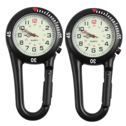 Sosoport 4stücke Clip Quartz Uhr Mit Fluoreszierendem Ziffernblatt Für Rucksack Und Gürtel Langlebige Und Praktische Pflegeuhr Für Ärzte Und Pflegepersonal Schwarz von Sosoport