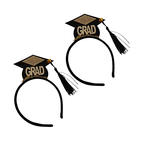 Sosoport 5st Graduierung Quaste Stirnband Hut Accessoires Für Abschlussfeiern Bachelor Highschool-stirnbänder Glitzerndes Abschluss-stirnband Mini-abschlusshüte Haarnadel Filzstoff Kleidung von Sosoport