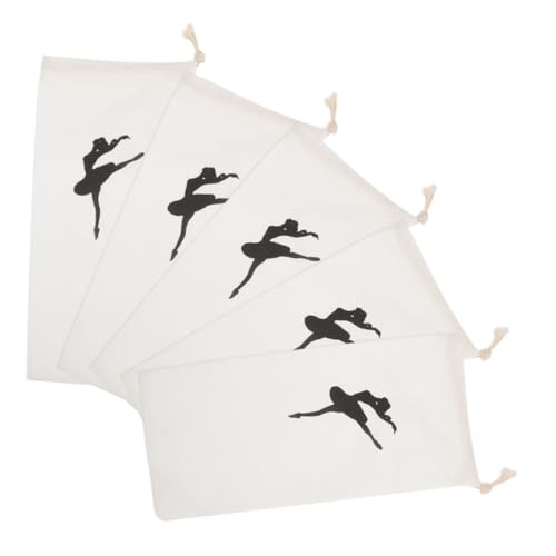 Sosoport 5 Teilige Spitzenschuhtaschen Aufbewahrungstaschen Für Ballett Und Tanzschuhe Mit Kordelzug Canvas Beutel Für Damen Und Mädchen Reise Organizer Für Tanzschuhe von Sosoport